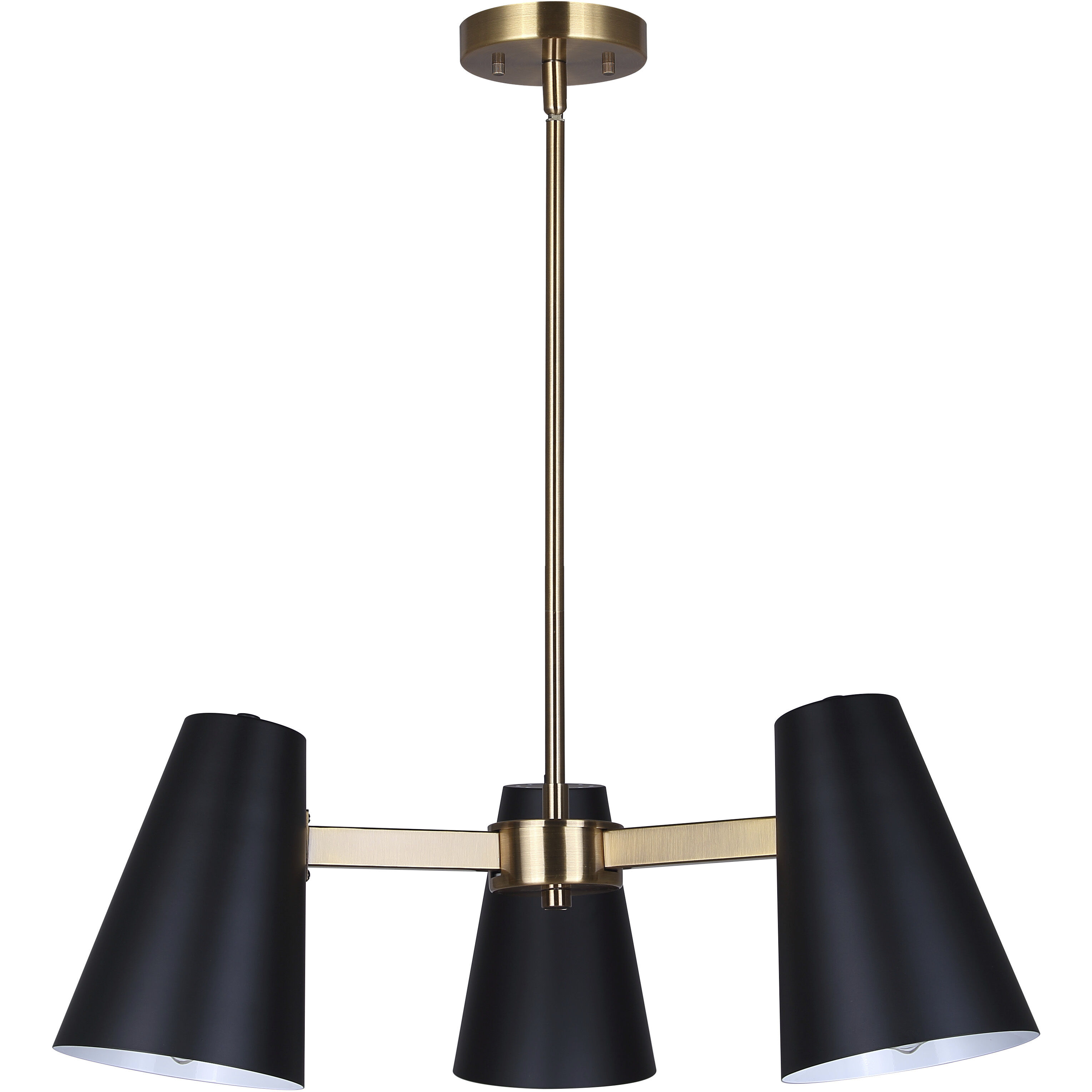Harken 3 Light 23 inch Black/Gold Chandelier Ceiling Light