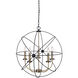 Madison 5 Light 25 inch Black And Gold Chandelier Ceiling Light