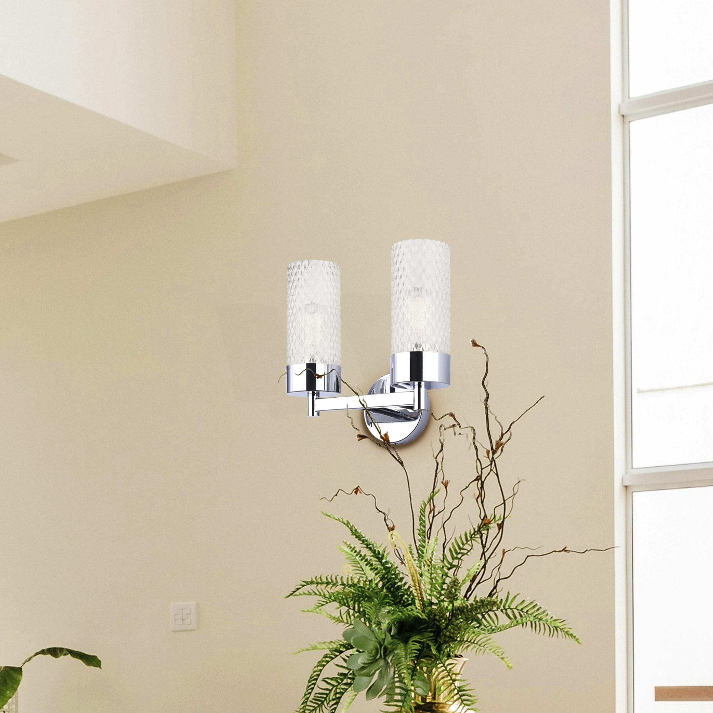 Eden 2 Light 12.88 inch Chrome Vanity Light Wall Light