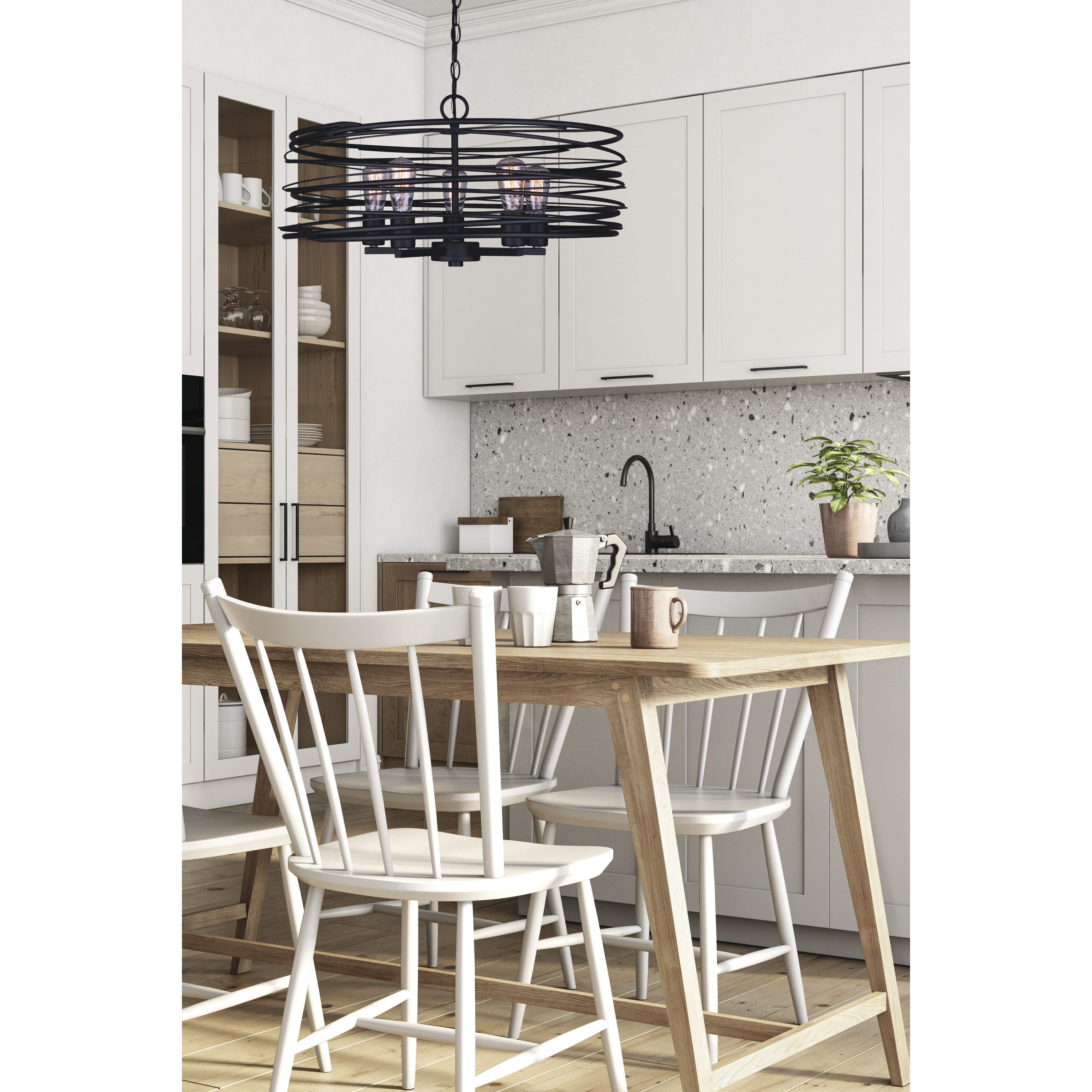 Madison 5 Light 22 inch Black Pendant Ceiling Light