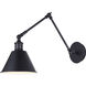 Madison 1 Light 7 inch Black Wall Light