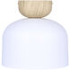 Caleb 1 Light 9 inch Matte White & Wood Flush Mount Ceiling Light