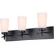 Portia 3 Light 24 inch Matte Black Vanity Light Wall Light