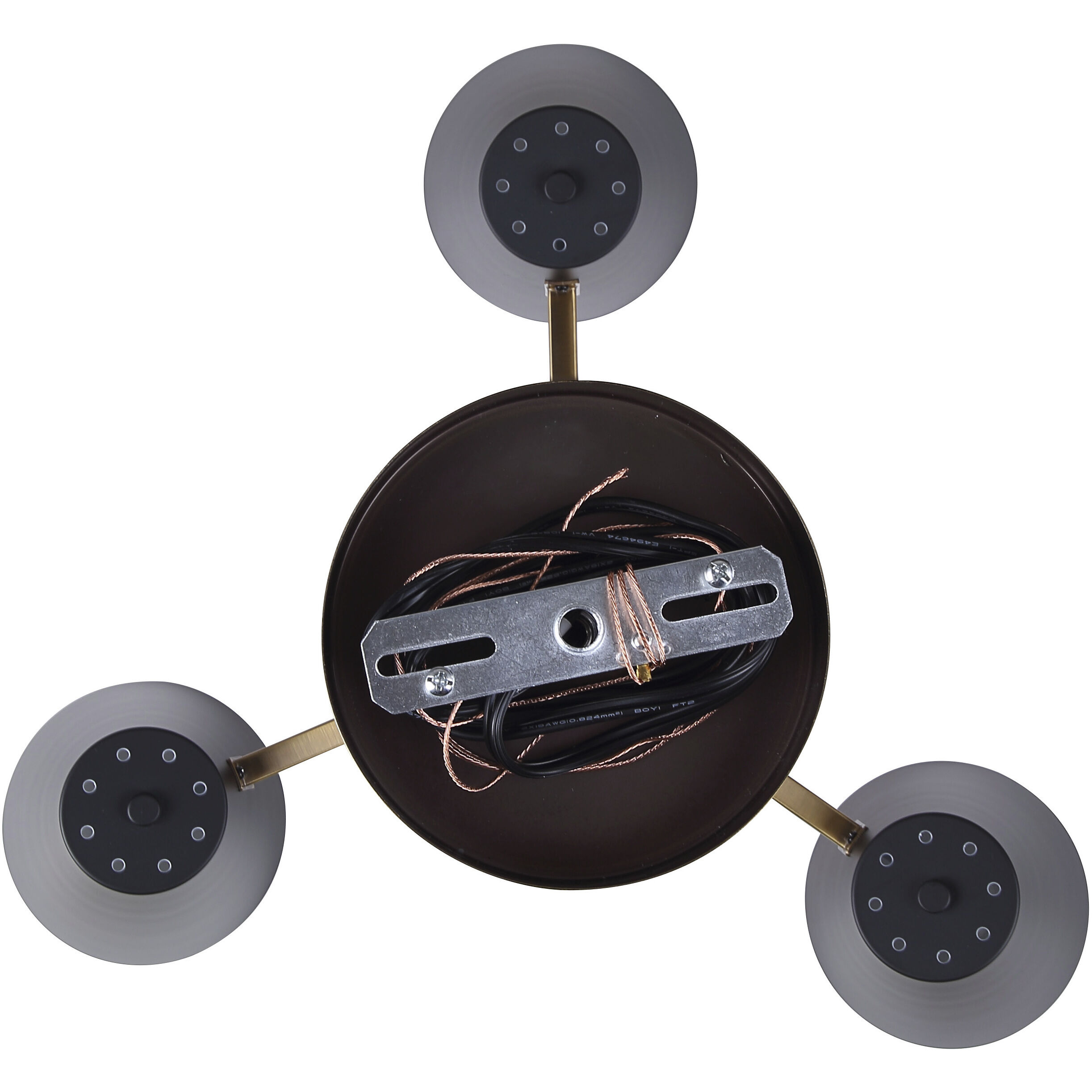 Harken 3 Light 23 inch Black/Gold Chandelier Ceiling Light