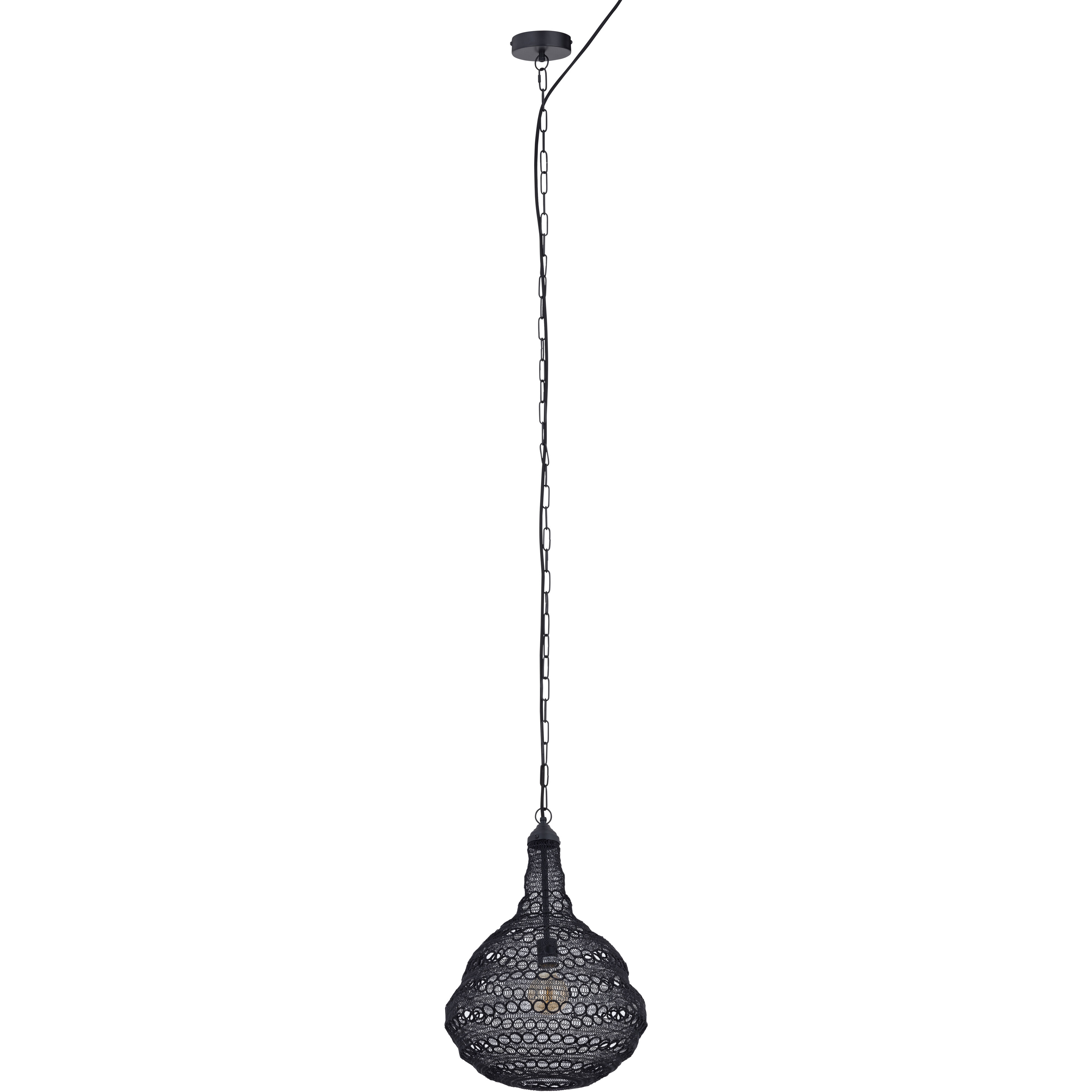 Agra 1 Light 14.5 inch Black Swag Pendant Ceiling Light