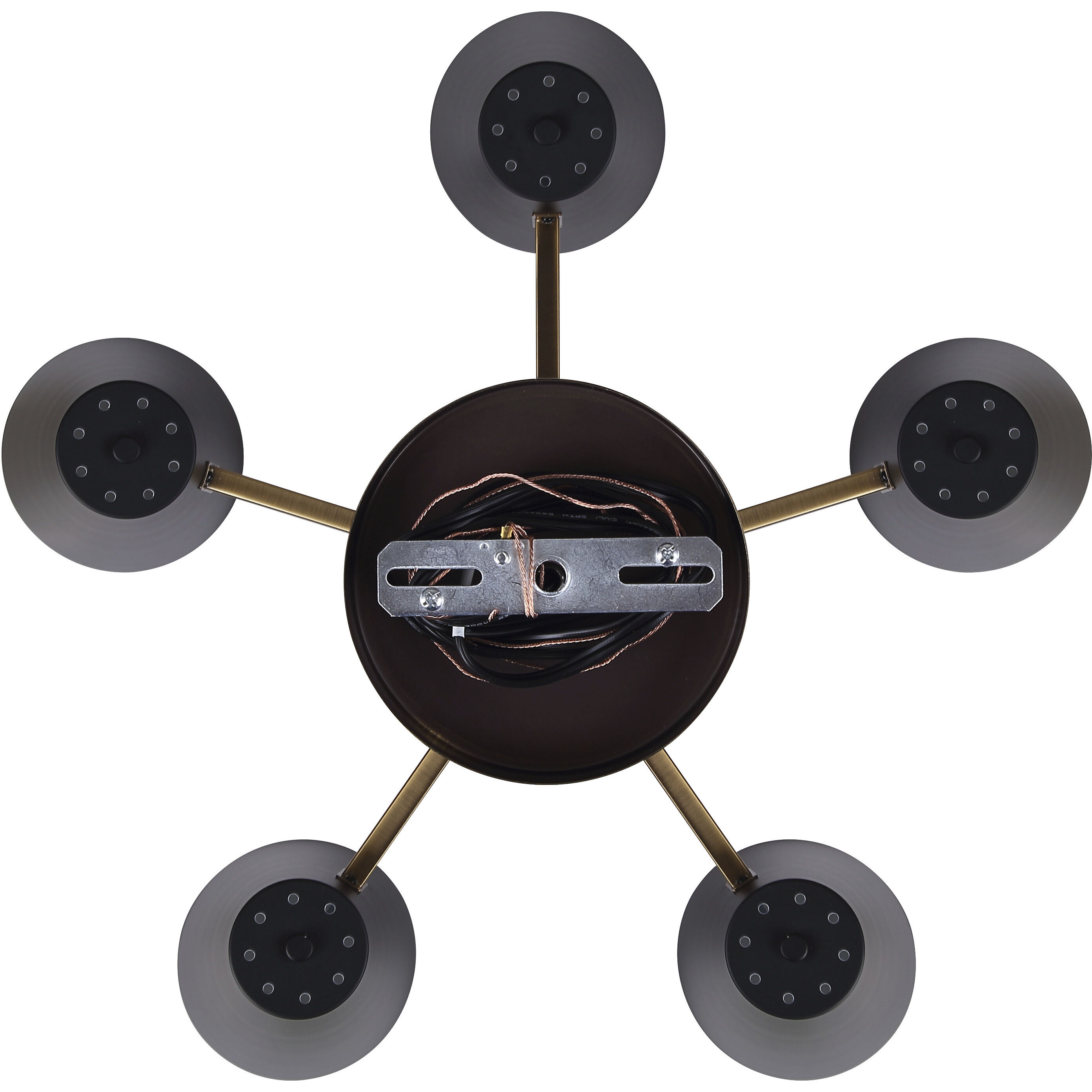 Harken 5 Light 26 inch Black/Gold Chandelier Ceiling Light