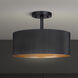 Rexton 2 Light 13 inch Black Semi Flush Ceiling Light