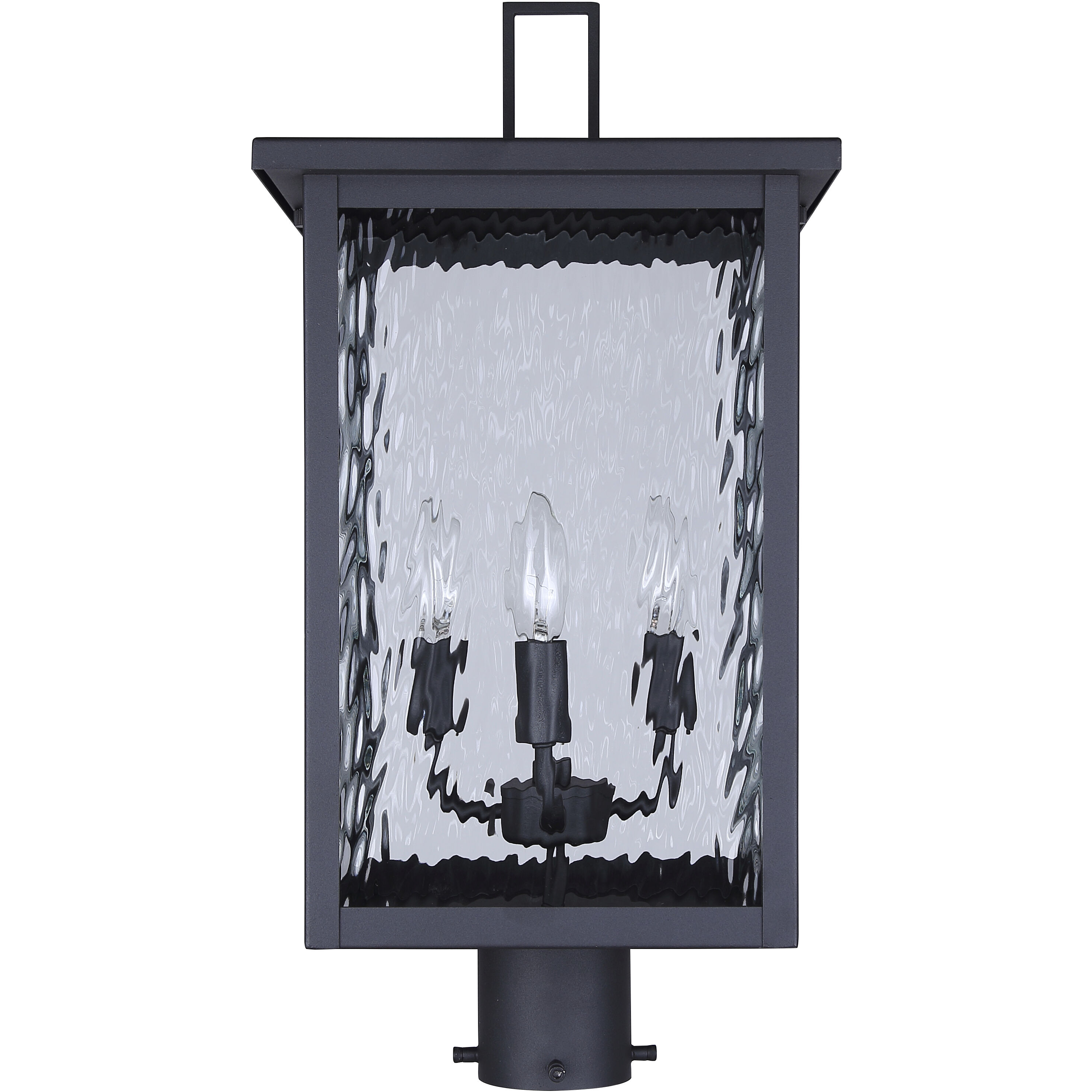Shana 3 Light 22 inch Black Outdoor Post Lantern
