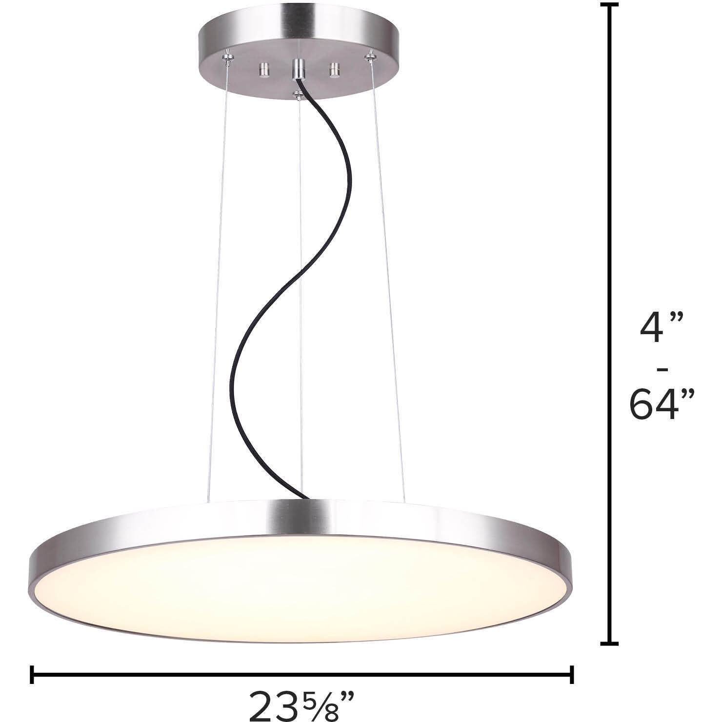 Lenox LED 24 inch Brushed Nickel Chandelier Ceiling Light