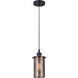 Odessa 1 Light 5 inch Matte Black and Gold Pendant Ceiling Light