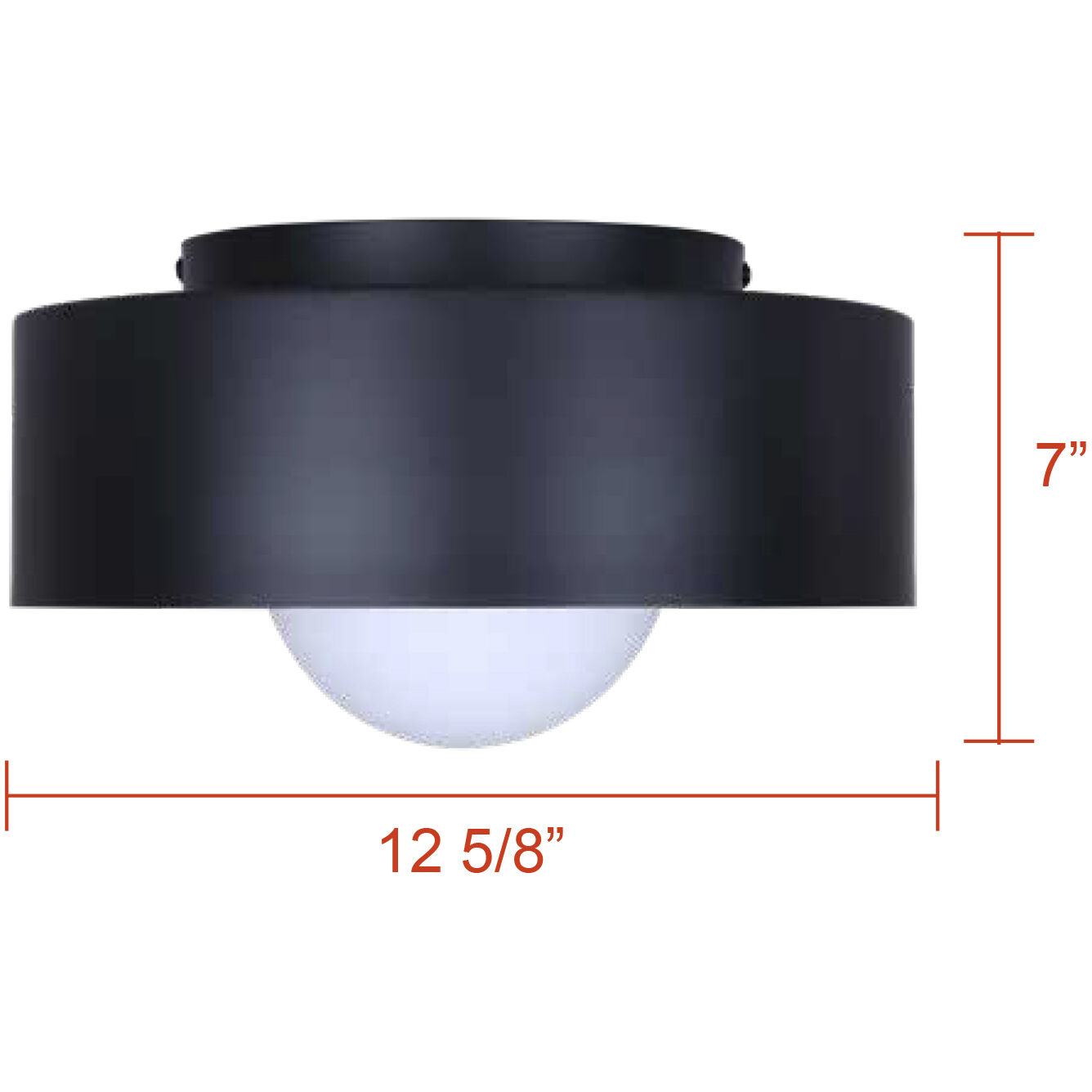 Daylon 1 Light 12.63 inch Black Flush Mount Ceiling Light