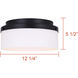 Malloy 2 Light 12.25 inch Black Flush Mount Ceiling Light