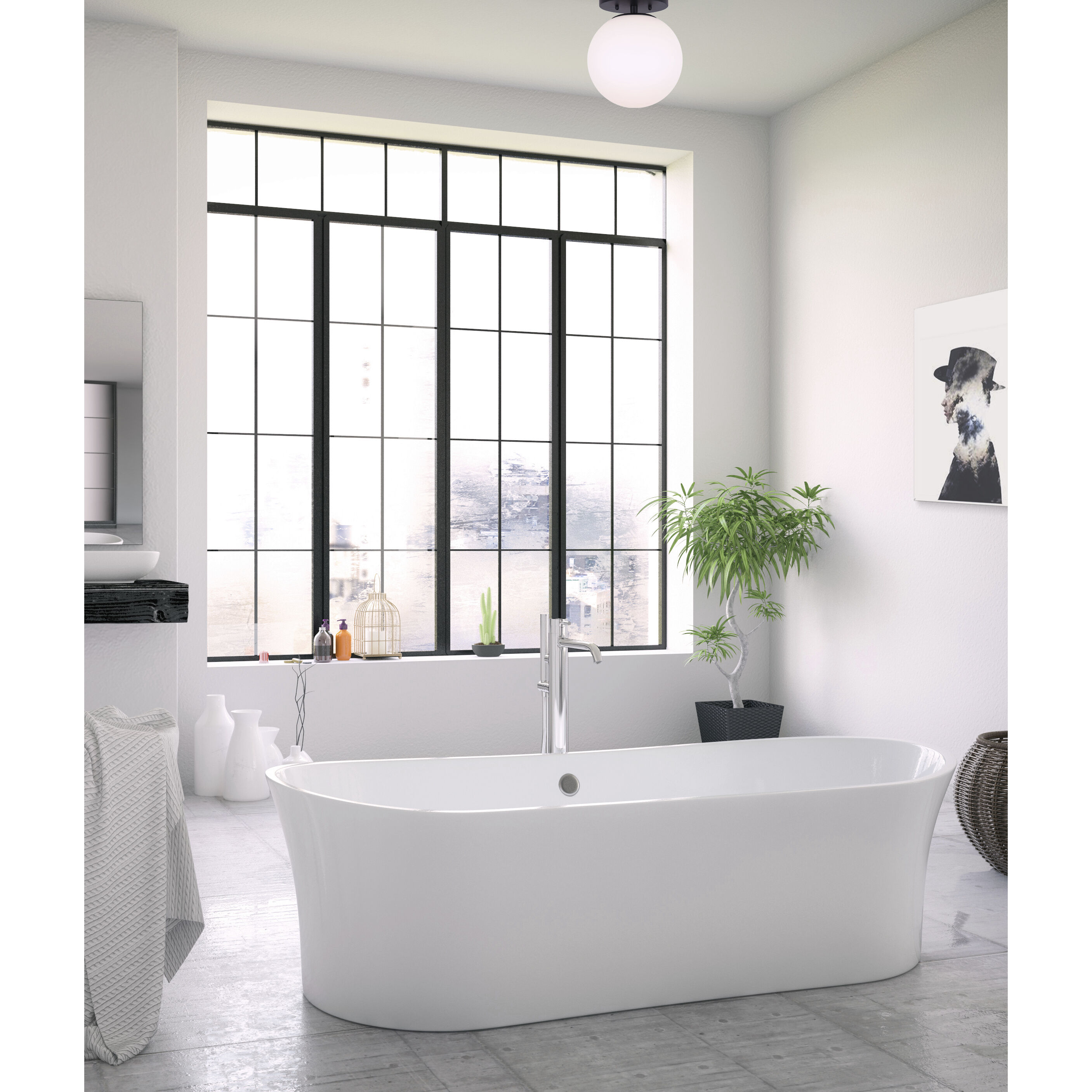 Camilo 1 Light 8 inch Black Flush Mount Ceiling Light in Flat Opal Glass