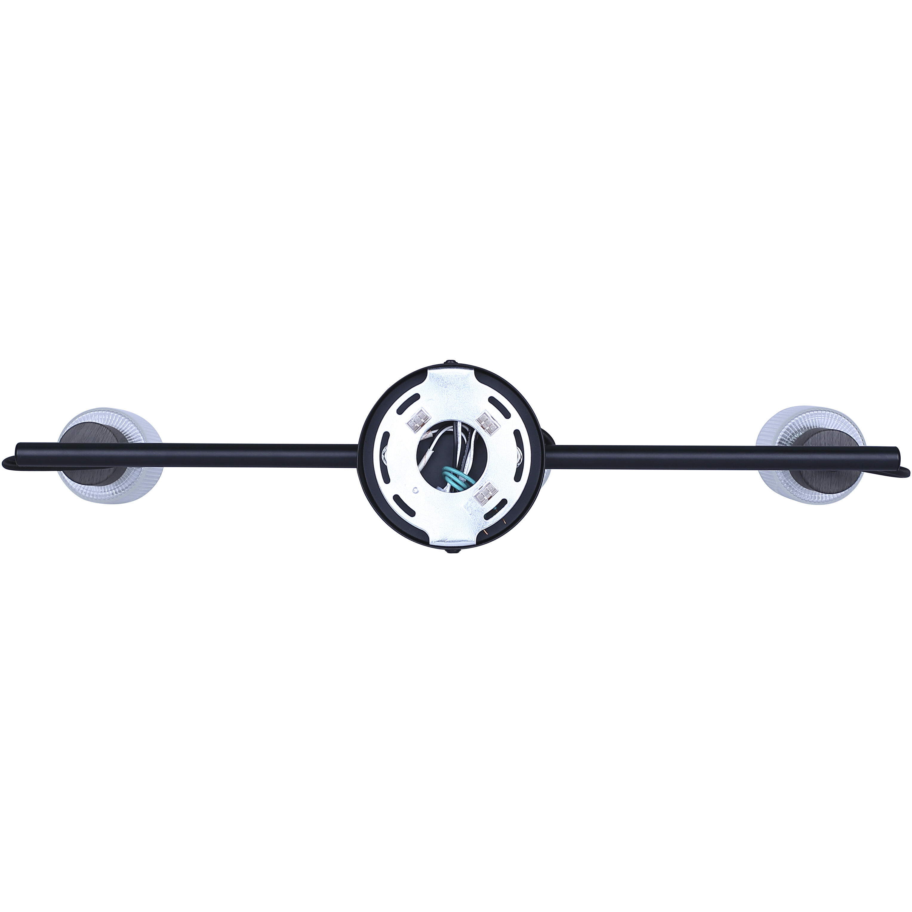 Owen 3 Light Black and Wood Track Lighting Ceiling Light