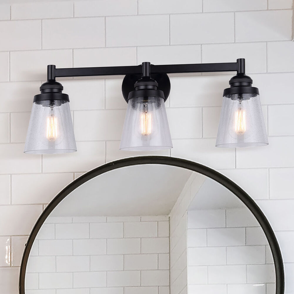 Declan 3 Light 25 inch Matte Black Vanity Light Wall Light