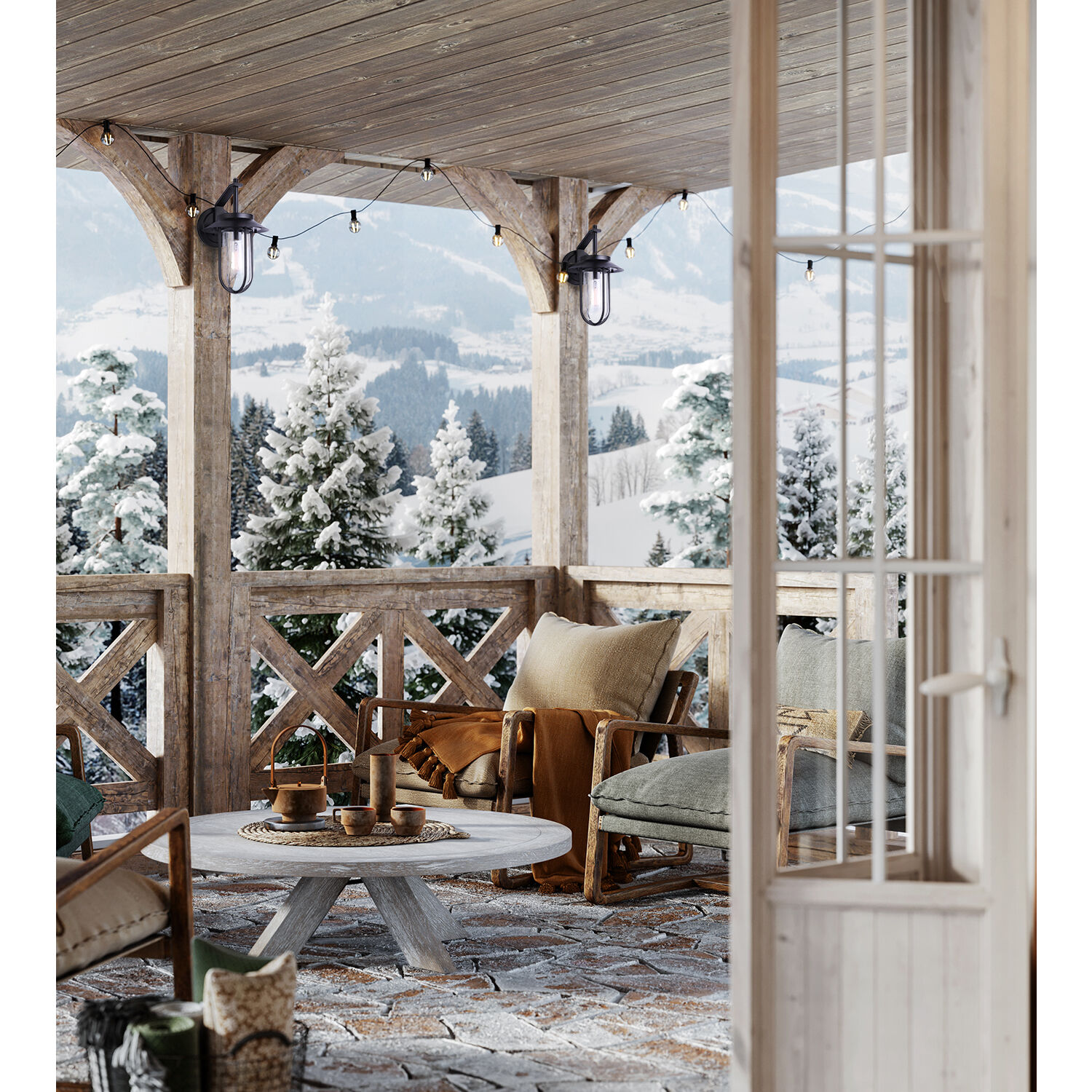 Navy 8 inch Black Outdoor Lighting