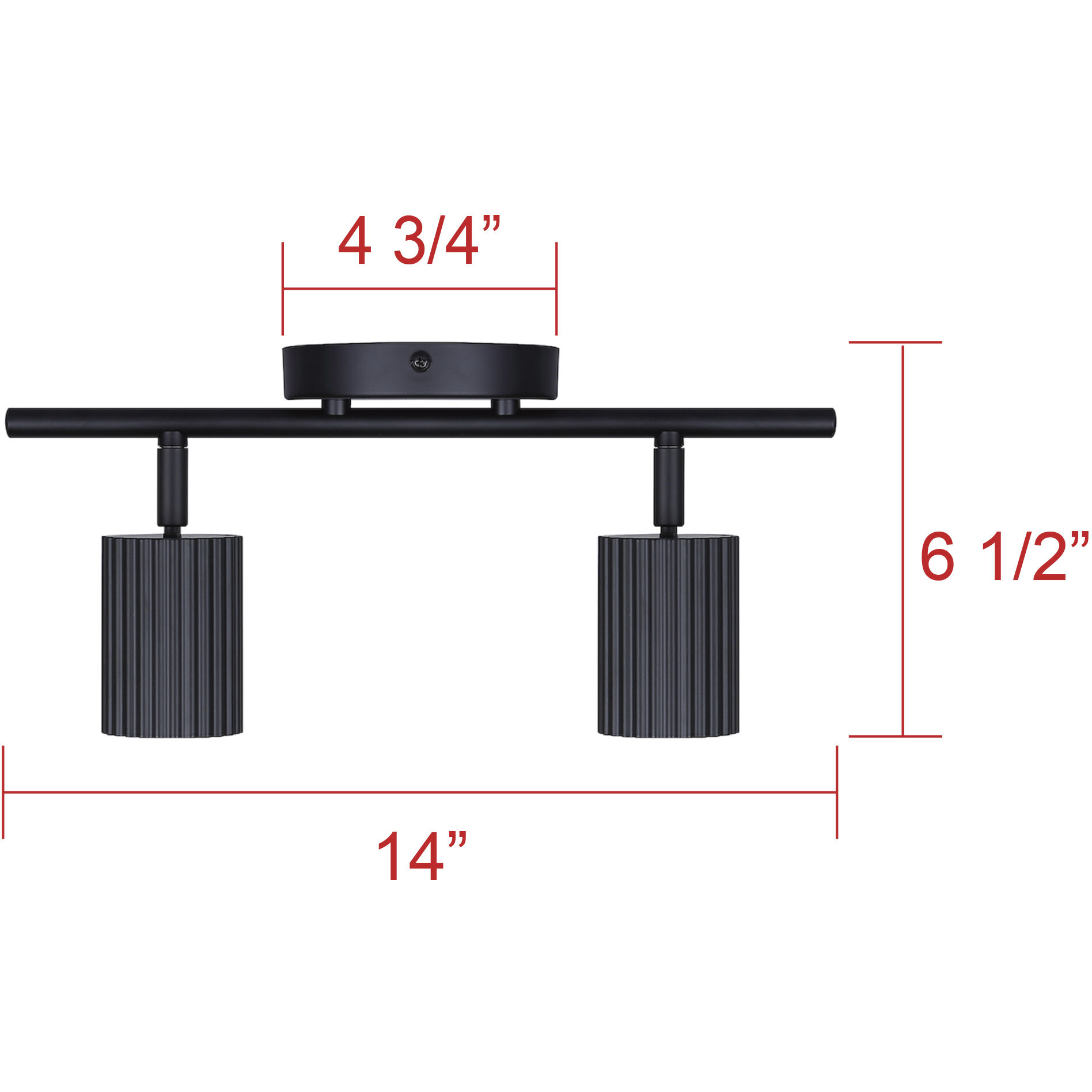 Rexton 2 Light Black Track Lighting Ceiling Light