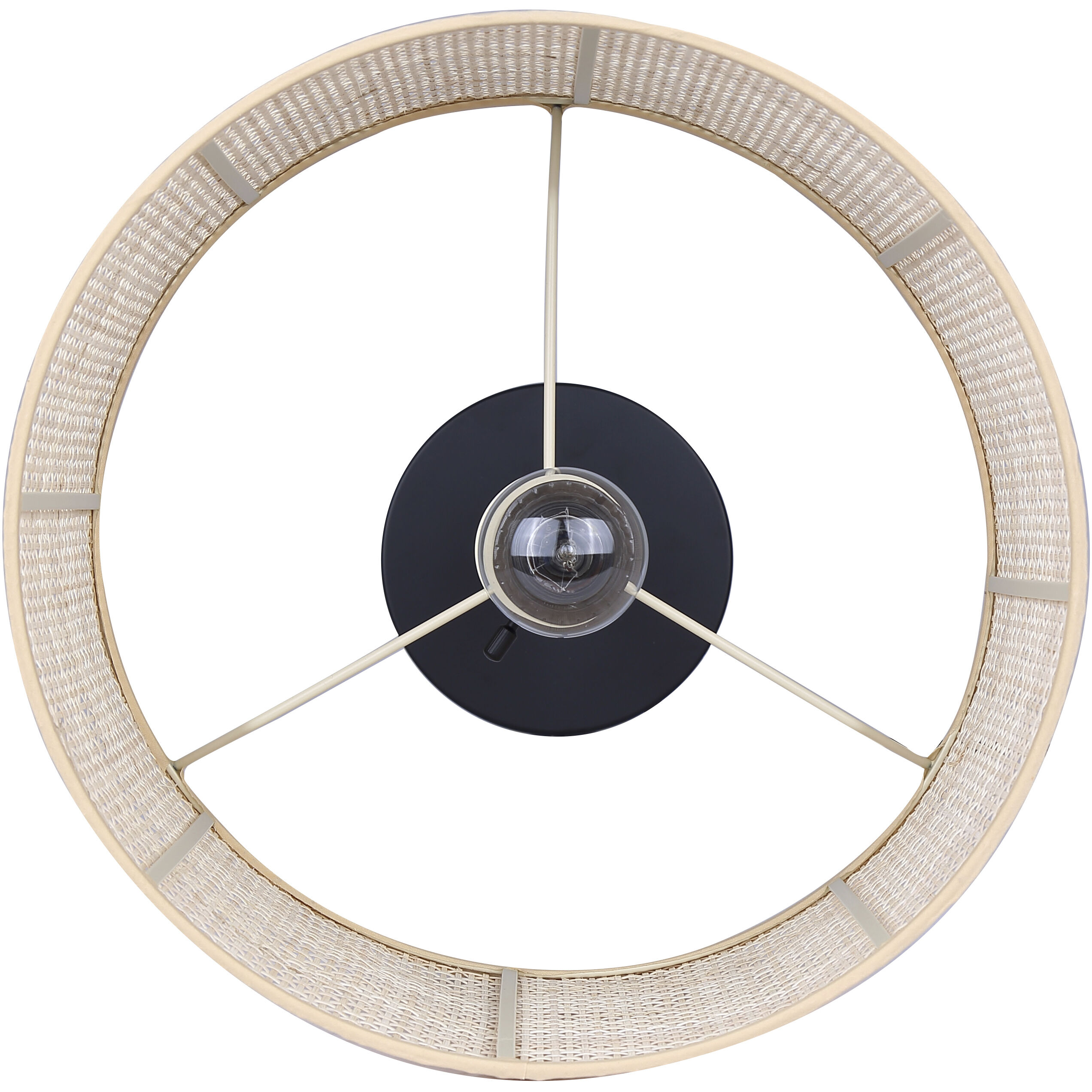 Bellamy 22 inch 100.00 watt Matte Black Table Lamp Portable Light in Natural Rattan