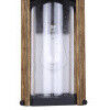 Aki 1 Light 12 inch Black and Wood Outdoor Wall Lantern