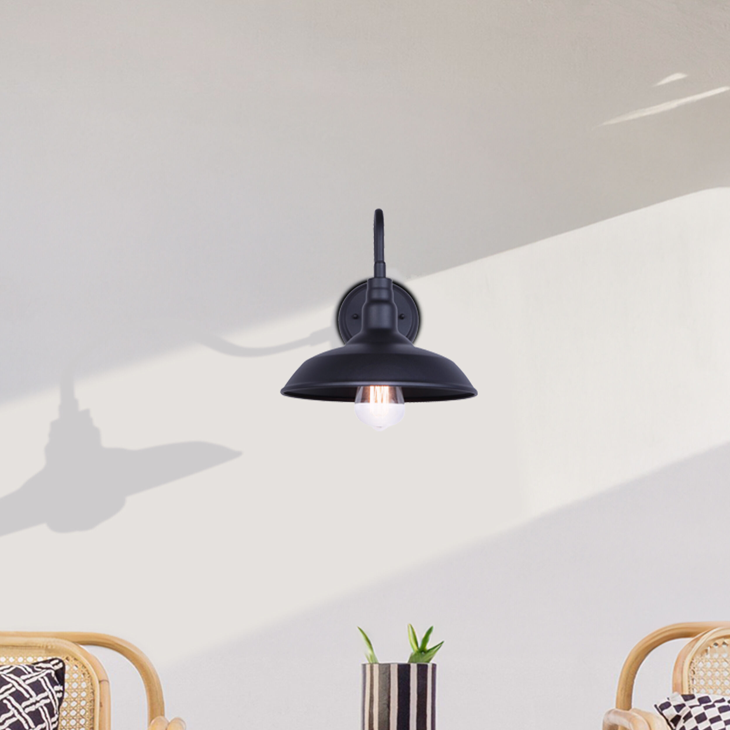 Hattie 1 Light 10 inch Sand Black Outdoor Wall Lantern