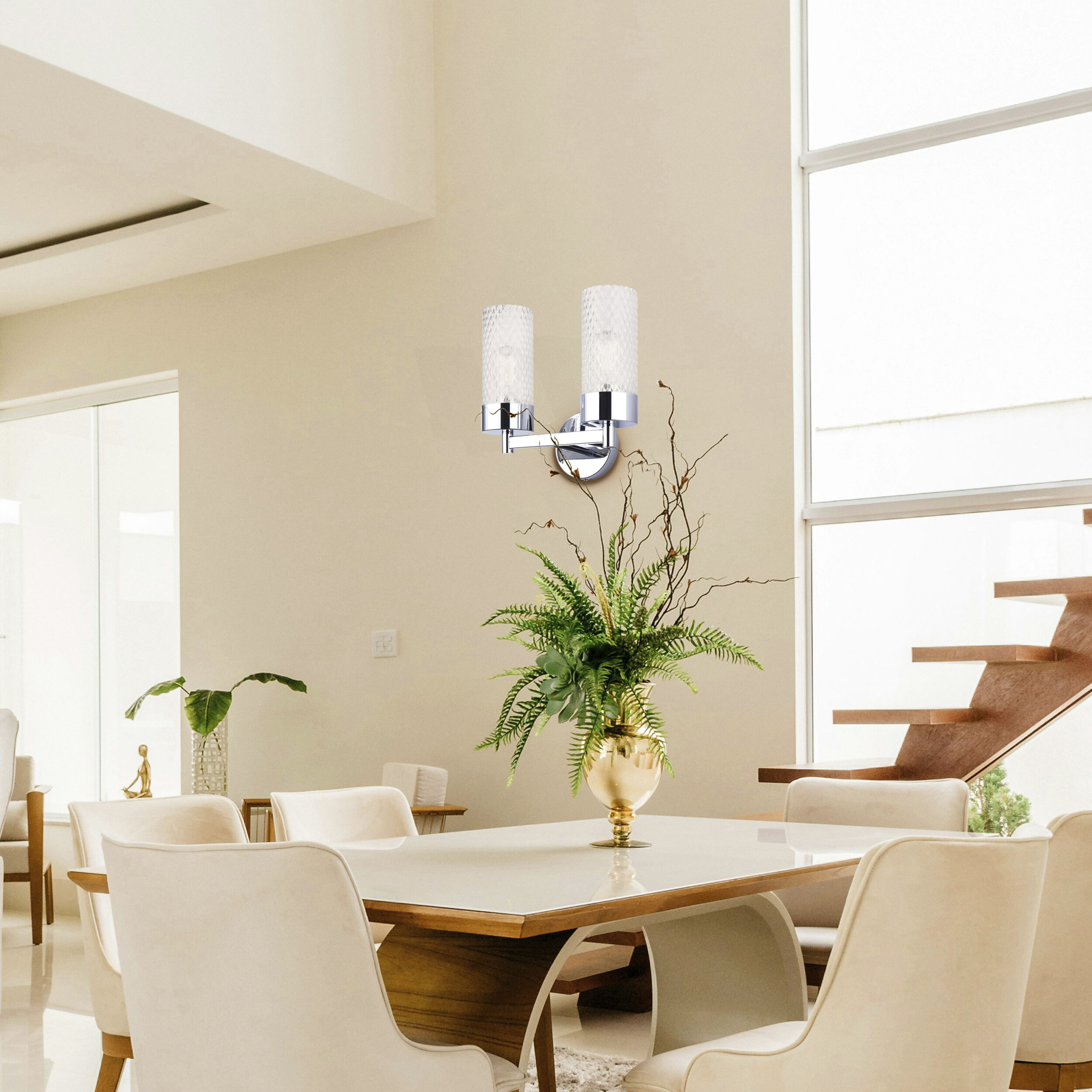 Eden 2 Light 12.88 inch Chrome Vanity Light Wall Light