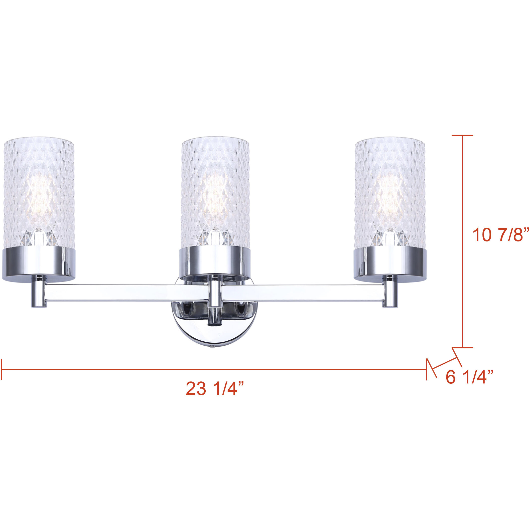 Eden 3 Light 23.25 inch Chrome Vanity Light Wall Light