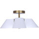 Daxton 3 Light 20 inch Matte White and Gold Semi-Flush Mount Ceiling Light