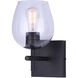 Madison 1 Light 8 inch Black Vanity Light Wall Light