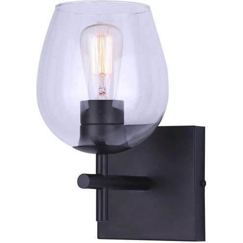 Madison 1 Light 8 inch Black Vanity Light Wall Light