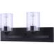 Hampton 2 Light 18 inch Black Vanity Light Wall Light