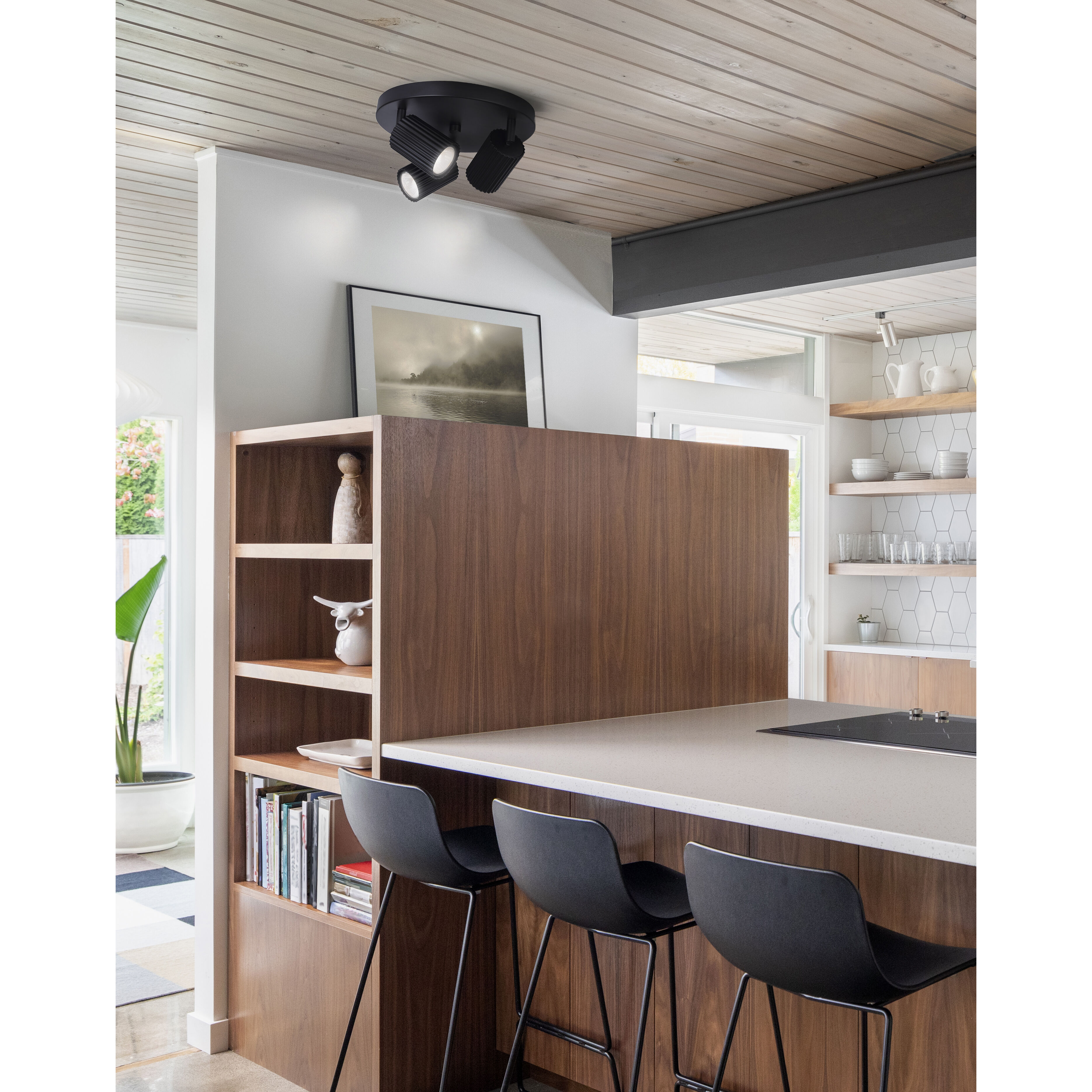 Rexton 3 Light Black Track Lighting Ceiling Light