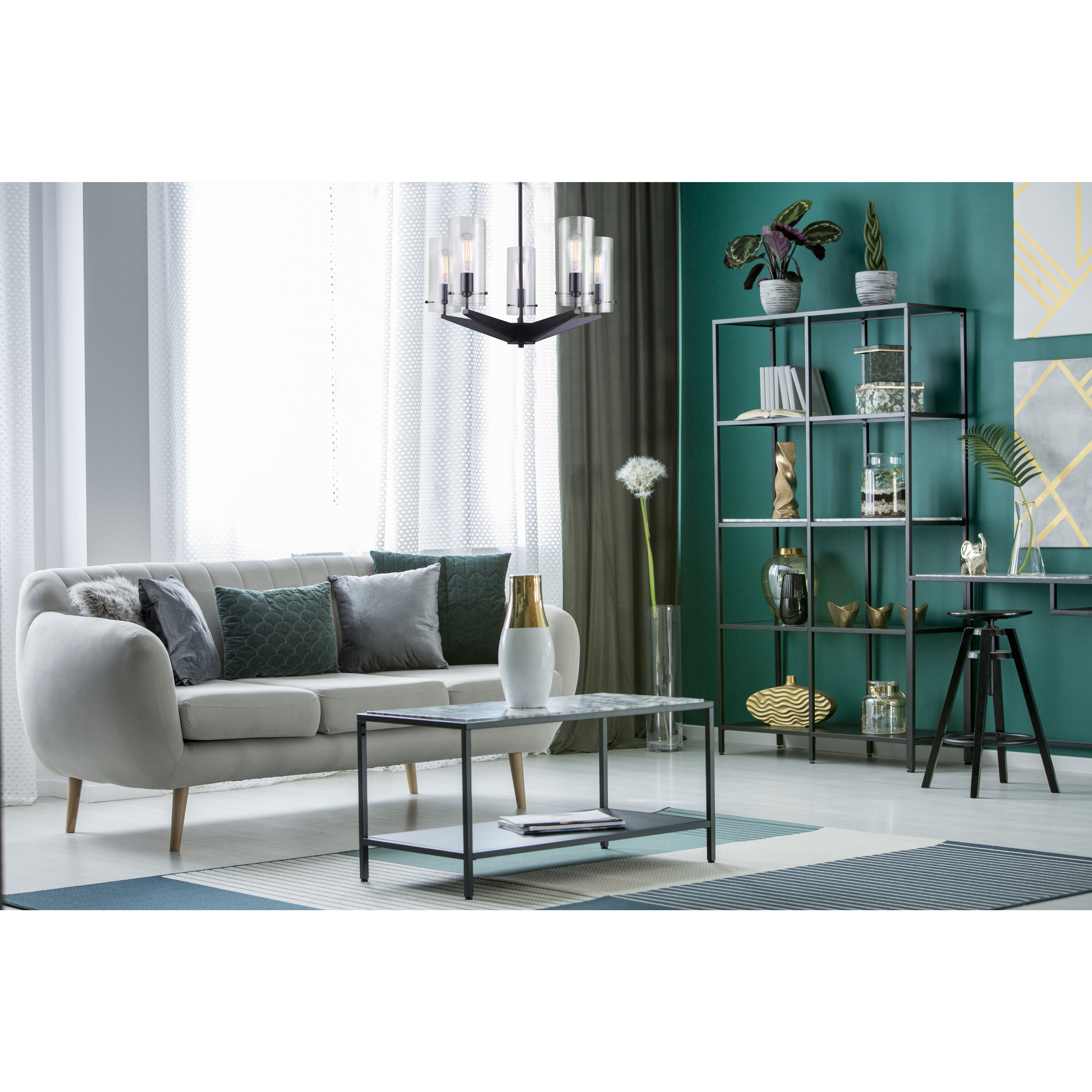 Madison 5 Light 24 inch Black Chandelier Ceiling Light