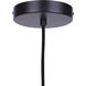 Leandro 1 Light 9 inch Matte Black Corded Pendant Ceiling Light in Smoked Ribbed Glass