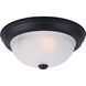 Madison 2 Light 13 inch Matte Black Flush Mount Ceiling Light in Frosted Ribbed Glass