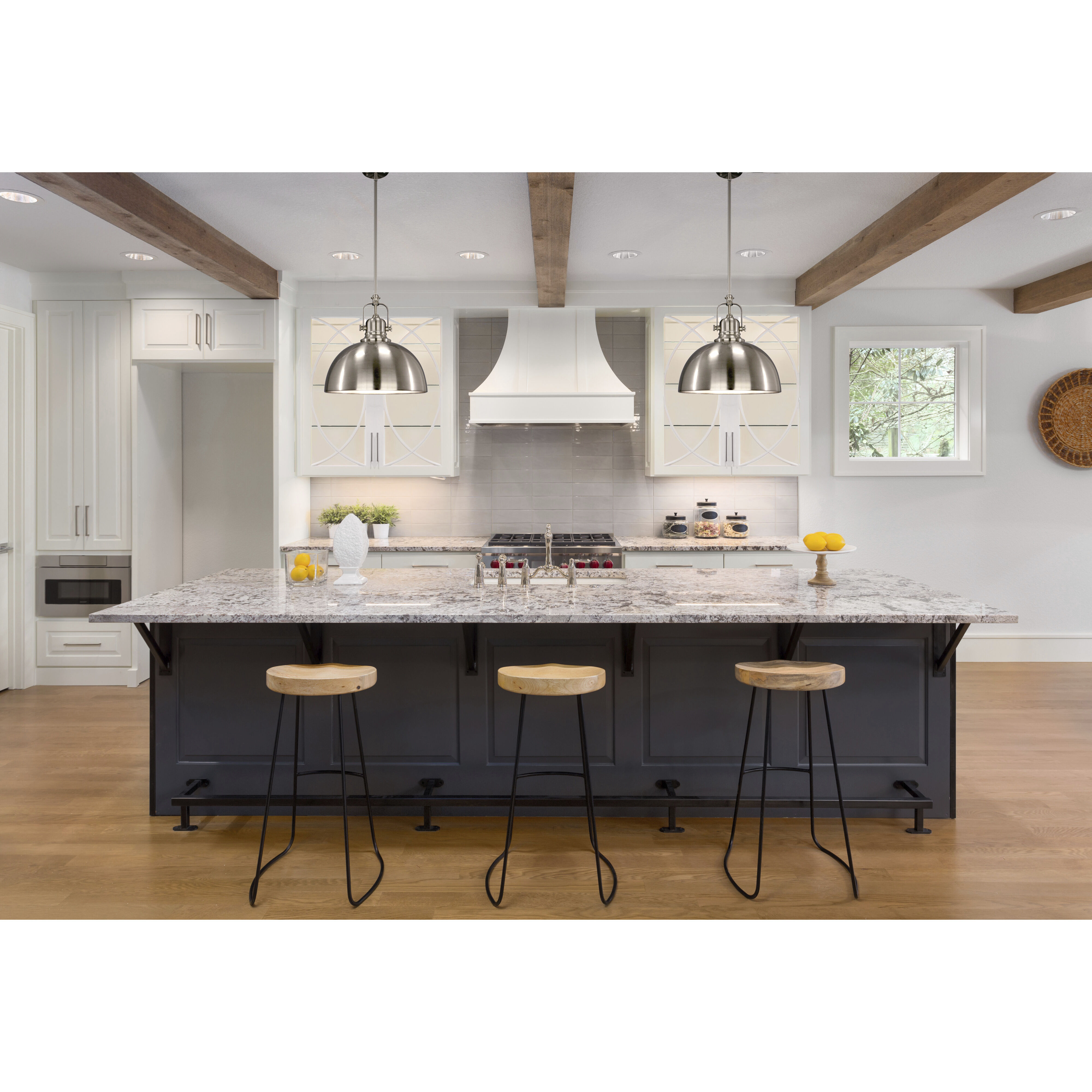 Madison 1 Light 9 inch Brushed Nickel Pendant Light Ceiling Light