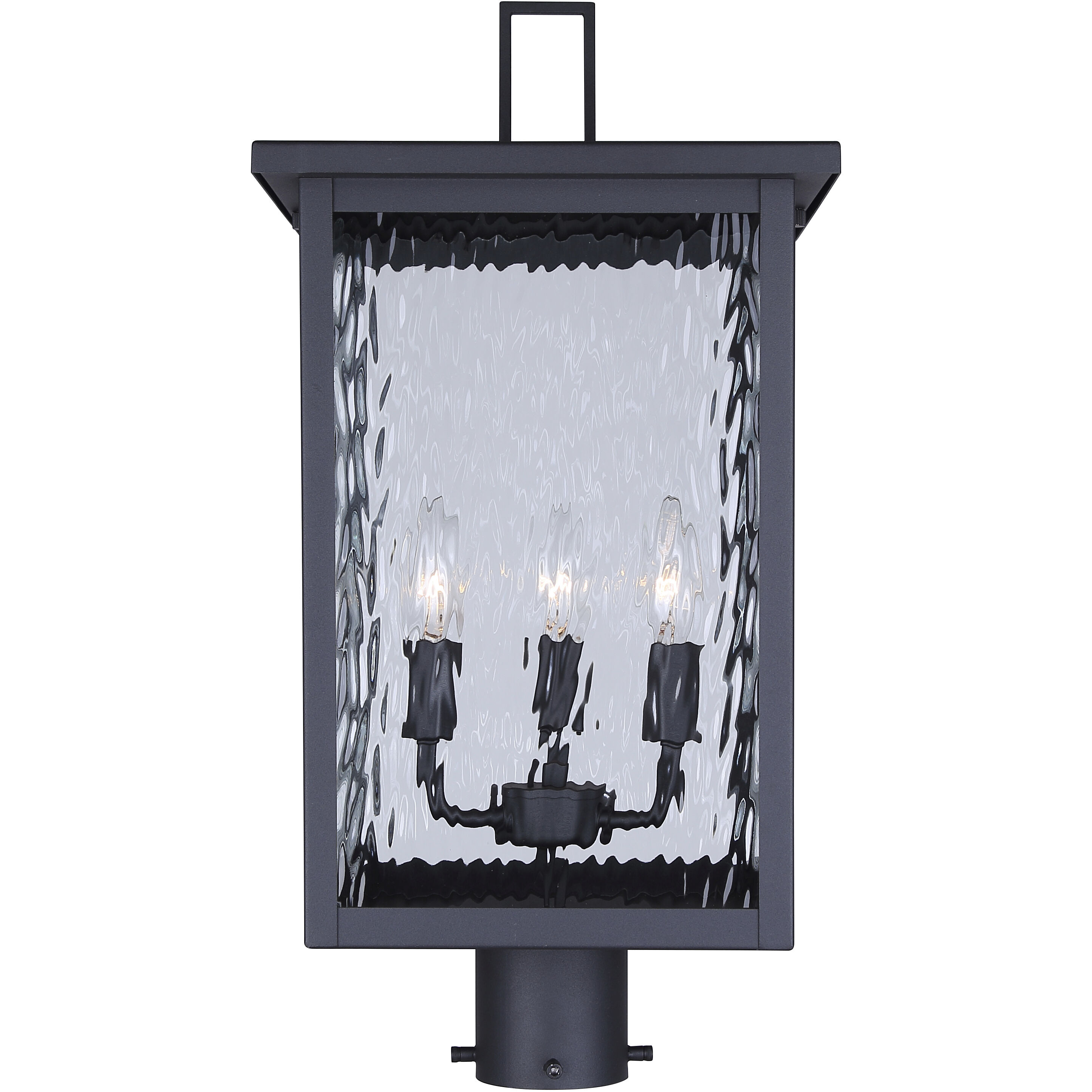 Shana 3 Light 22 inch Black Outdoor Post Lantern