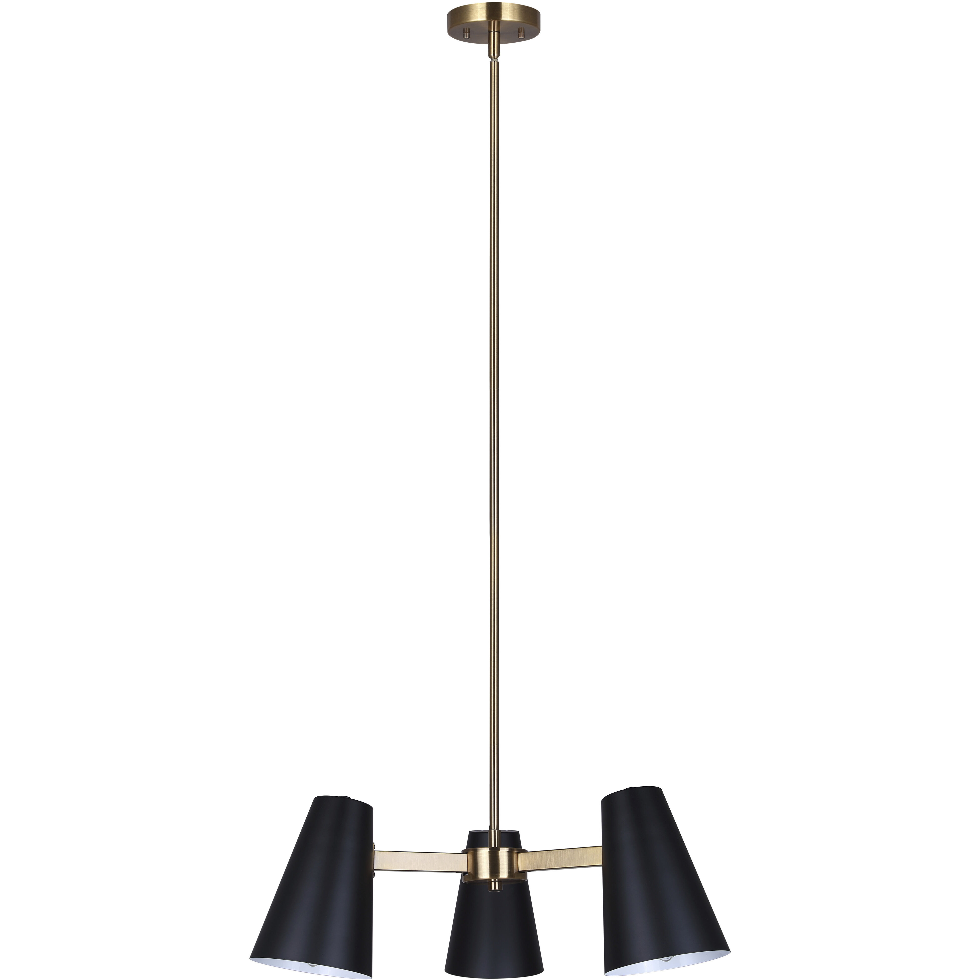 Harken 3 Light 23 inch Black/Gold Chandelier Ceiling Light