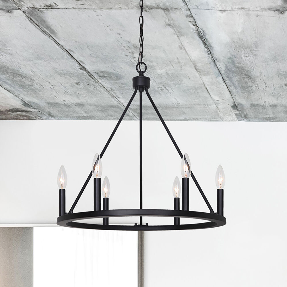 Mara 6 Light 26 inch Black Chandelier Ceiling Light