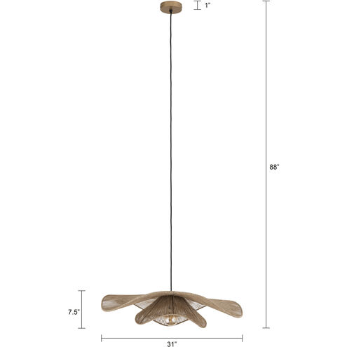 Sage 1 Light 31 inch Natural Pendant Ceiling Light