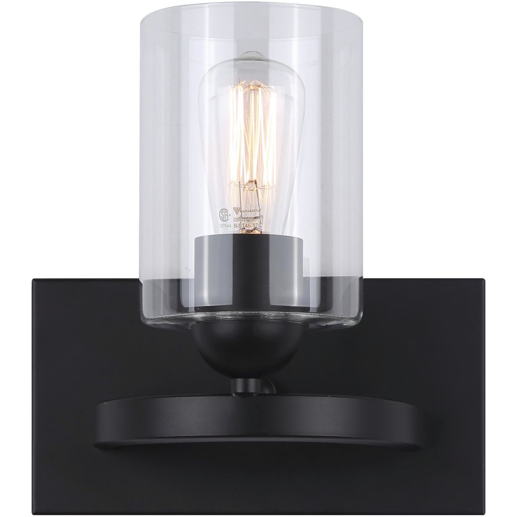 Hampton 1 Light 8 inch Matte Black Vanity Light Wall Light