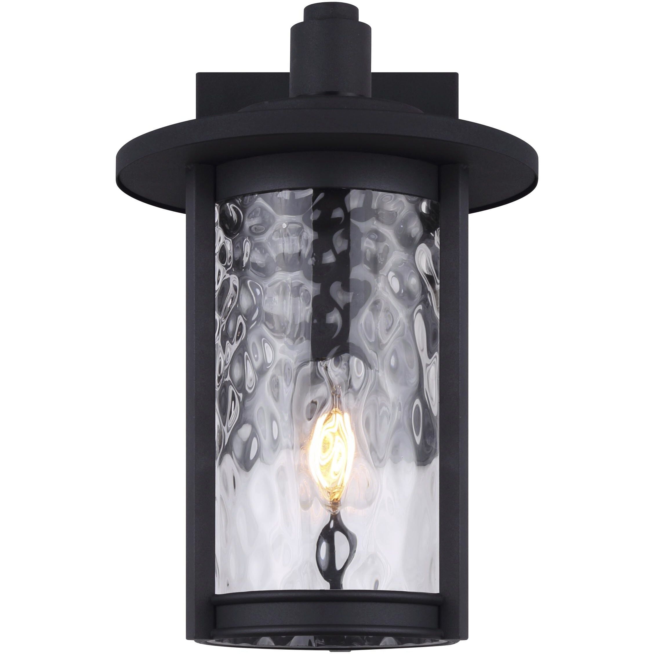 Leon 1 Light Black Outdoor Wall Light