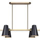 Harken 4 Light 18 inch Matte Black and Gold Pendant Ceiling Light