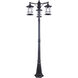 Madison 3 Light 82 inch Black Outdoor Post Light