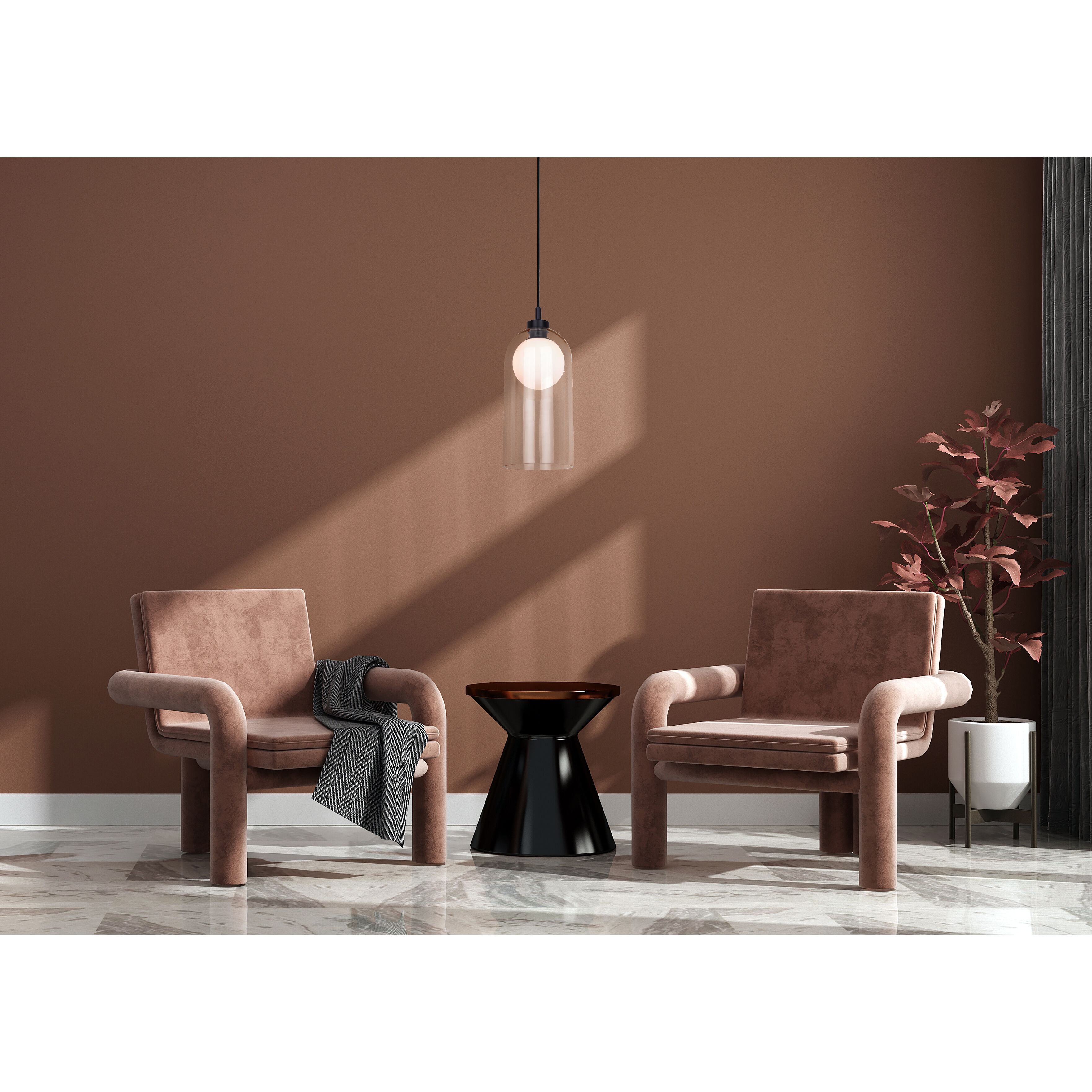 Pelia 1 Light 7 inch Black Pendant Ceiling Light