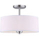 Madison 3 Light 15 inch Brushed Pewter Semi-Flush Ceiling Light