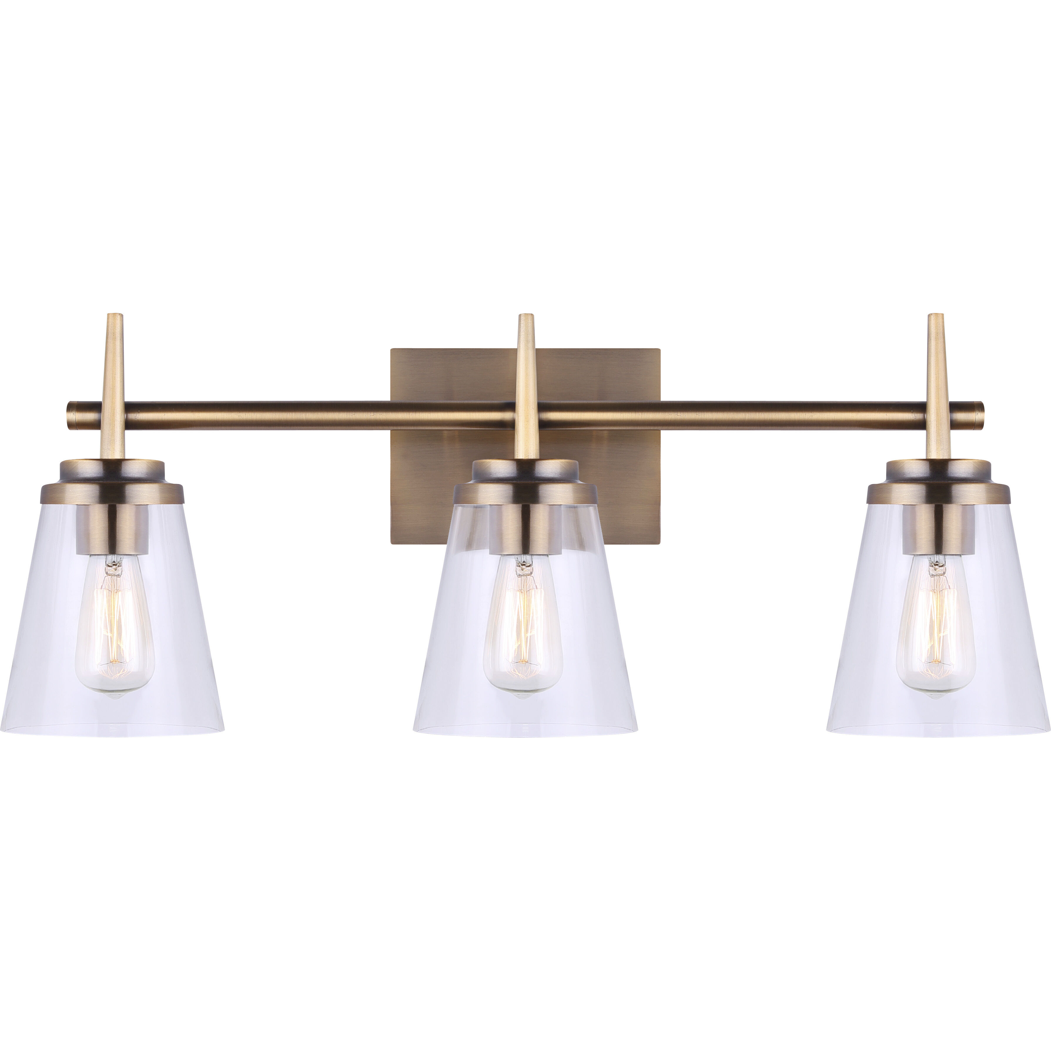 Madison 3 Light 25 inch Gold Vanity Light Wall Light