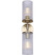 Kinslea 2 Light 6 inch Gold Vanity Light Wall Light in Clear Glass