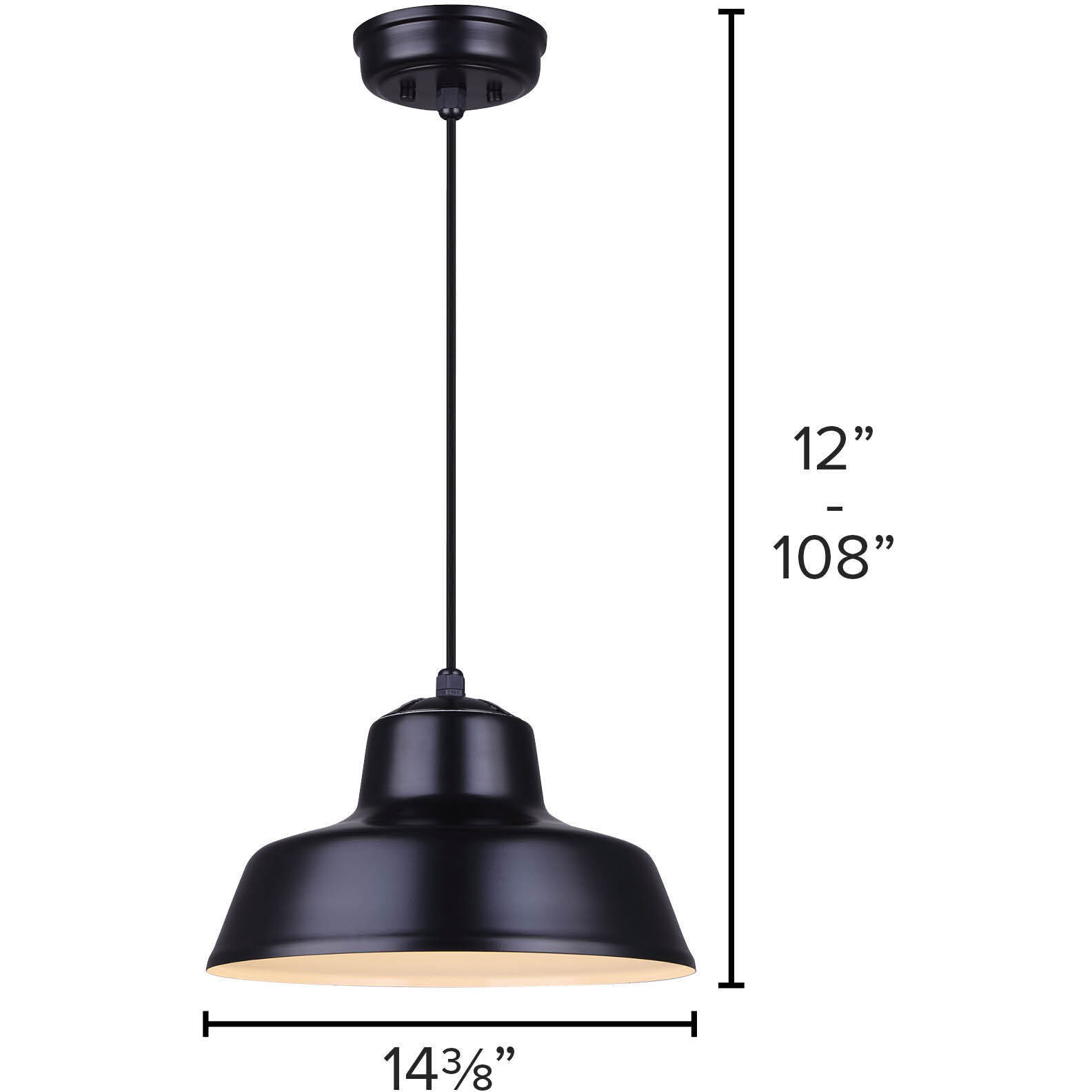 Levi 1 Light 14 inch Matte Black Pendant Ceiling Light