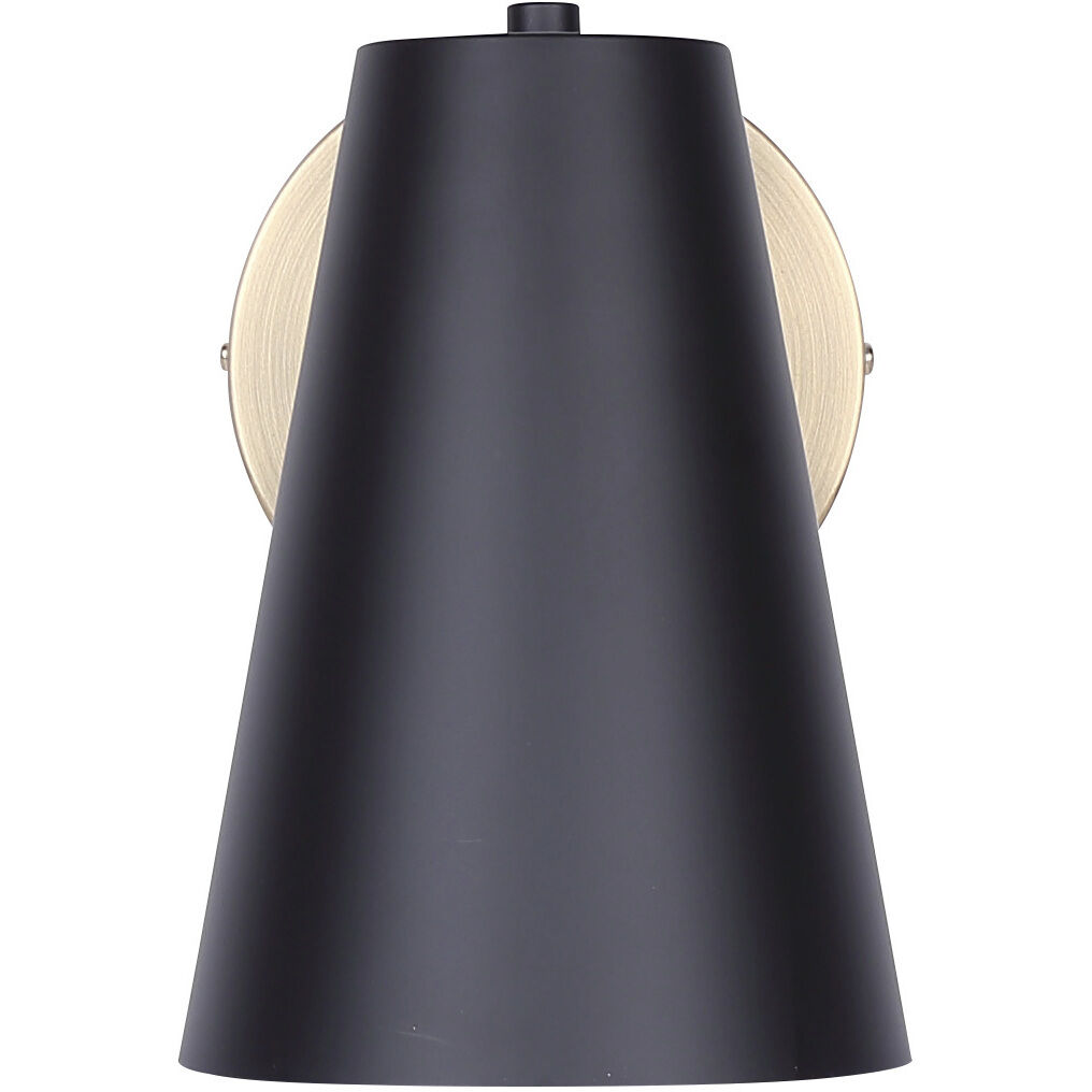 Harken 1 Light 7.75 inch Matte Black and Gold Vanity Light Wall Light