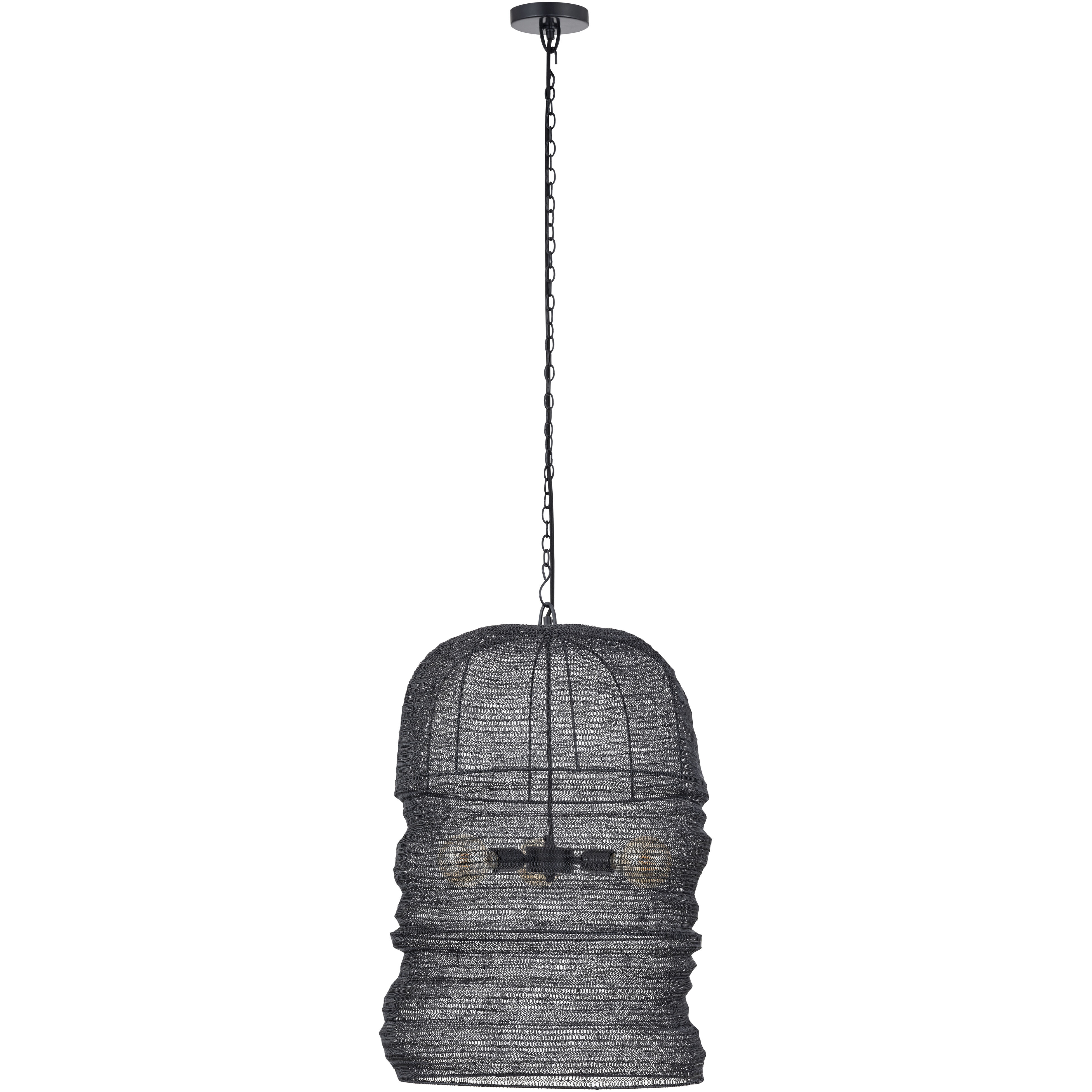 Kara 3 Light 20 inch Matte Black Pendant Ceiling Light